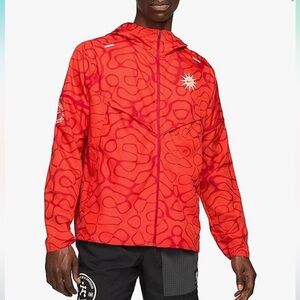 Nike running full zip jacket red